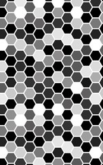 White honeycomb with a gradient color. Isometric geometry. 3D illustration