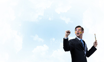 Business inspiration of young man