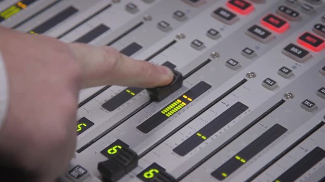 Mixing Desk fader audio levels