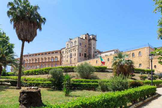 Palazzo dei Normanni (Palace of Normans) or Royal Palace of Palermo, seat of Kings of Sicily during Norman domination and served afterwards as main seat of power for subsequent rulers of Sicily

