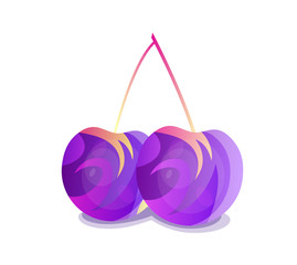 Bright cherry with ornament