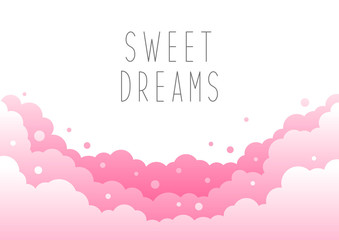 Sky background with pink clouds