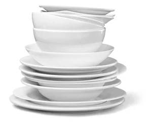 Wandaufkleber Stack of Dishes and Bowls © BillionPhotos.com