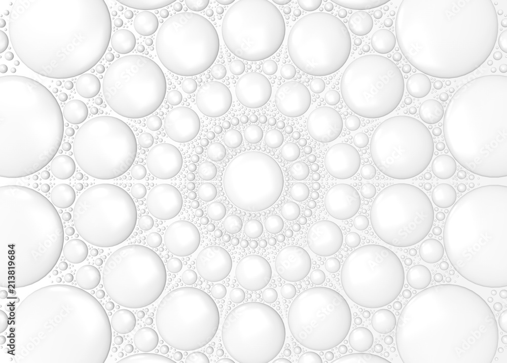 Poster 3d rendering. gray dot circle pattern row in mandala style background.