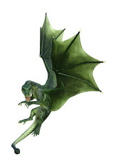 Obraz premium 3D renderowania Fantasy Dragon na białym tle