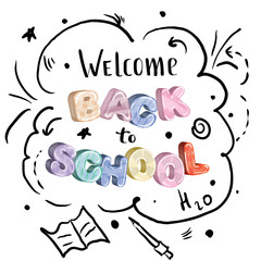 children's write to school colorful bright.Back to school vector colored lettering. Illustration for knowledge Day in September