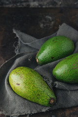 Avocado on a dark background. 