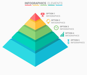 INFOGRAPHICS element abstract design the number top five list template