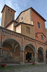 Fototapeta na wymiar Bologna, Italy, Saint Stephen basilica complex Pilate’s Backyard.