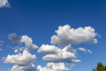 Obraz premium Blue sky with white clouds.