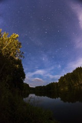 Night sky under lake