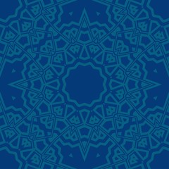 pattern with geometric color elegant ornament, design for print fabric, bandana. vector illustration. blue tone