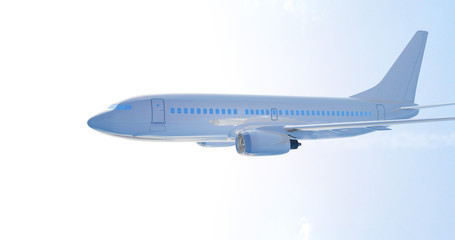 Fototapeta premium Airplane flying. 3D render
