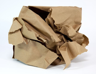 Crumpled heavy duty protective parcel packaging paper. 