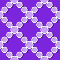 Seamless geometric background. Violet and lilac 3d circle pattern