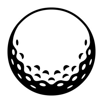 Golfball / schwarz-weiß / Vektor / Icon
