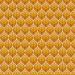 Geometrische goldene Blätter Vektor nahtlose Muster. Abstrakte Vektortextur. Blatthintergrund.