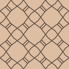 Beige and brown geometric ornament. Seamless pattern