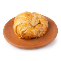 Plain croissant isolated on a white background