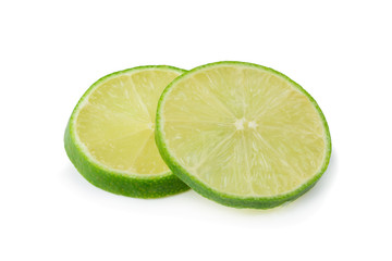 Lime slices isolated on a white background