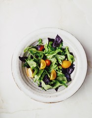healthy homemade vegan salad with vegetables top view (MOBILE PHOTOGRAPHY)