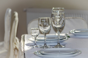 table setting in the restaurant