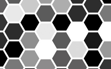 White honeycomb with a gradient color. Isometric geometry. 3D illustration