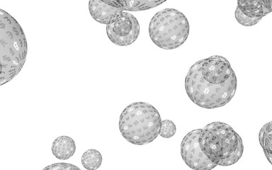 Bitcoin economic financial bubble. Cryptocurrency 3D illustration. Digital white background. Business concept.