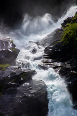 Impressive view on the waterfalls of krimml in austria (Krimmler Wasserfälle)