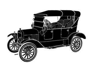 Fototapeta na wymiar silhouette of retro car vector
