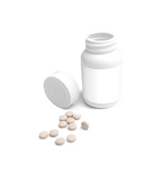 Pills spilled from a opened bottle