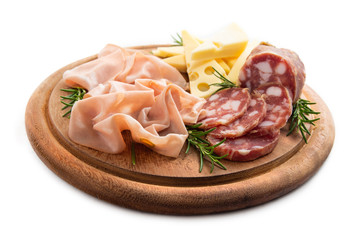 Mortadella, salame e formaggio, Italian foods 