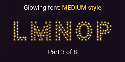 Golden Glowing font in the Outline style