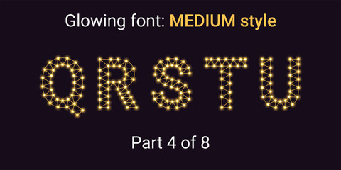 Golden Glowing font in the Outline style