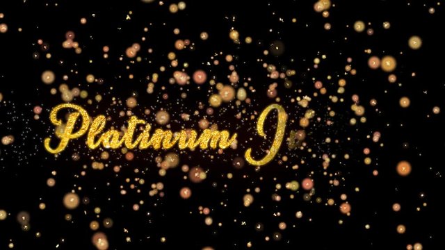 Platinum Jubilee Abstract particles and fireworks greeting card text with shiny black background for festivals,events,holidays,party,celebration.