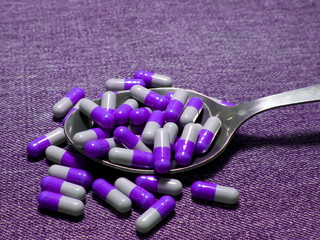 Spilled pills on the table