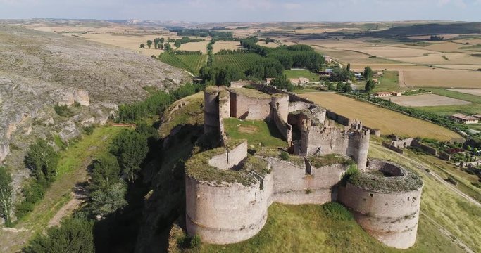 Ruins of a medieval castle in Berlanga de Duero, Soria, Spain