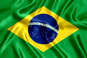 Fotobehang Flag of Brazil Silk © pavlofox