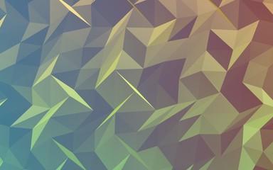 Abstract triangle geometrical green background. Geometric origami style with gradient. 3D illustration