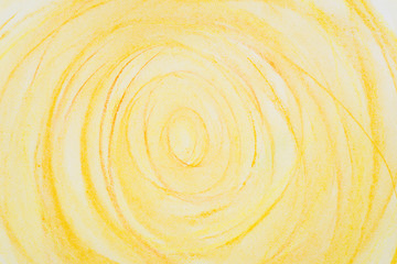 yellow crayon circles on paper drawing bacground texture