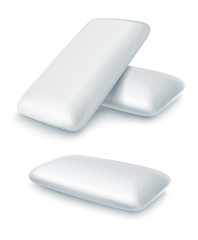 Bubble gum with mint flavour. Chewing pads for teeth dental