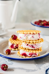 Raspberry Ice Cream Sandwiches