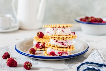 Raspberry Ice Cream Sandwiches