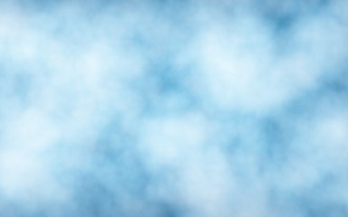 Naklejka na ściany i meble Background of abstract white color smoke isolated on blue color background. The wall of white fog. 3D illustration