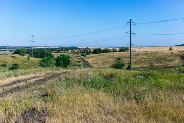 Fototapeta premium Beautiful summer field road in Ukraine