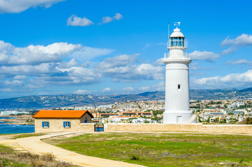 Llighthouse in Paphos archaeological site, Paphos, Cyprus