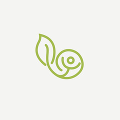 Abstract green leaf logo icon vector design. Landscape design, garden, Plant, nature and ecology vector logo