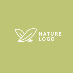 Fototapeta premium Abstract green leaf logo icon vector design. Landscape design, garden, Plant, nature and ecology vector logo