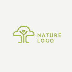 Abstract green leaf logo icon vector design. Landscape design, garden, Plant, nature and ecology vector logo