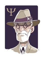 psychologist in cartoon style